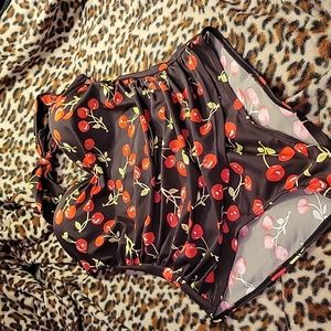 Retro pinup cherries one piece size XL